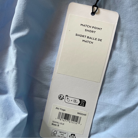 Authentic NWT Alo Match Point Short Skort logo waistband in Seashell Blue S - Picture 6 of 9